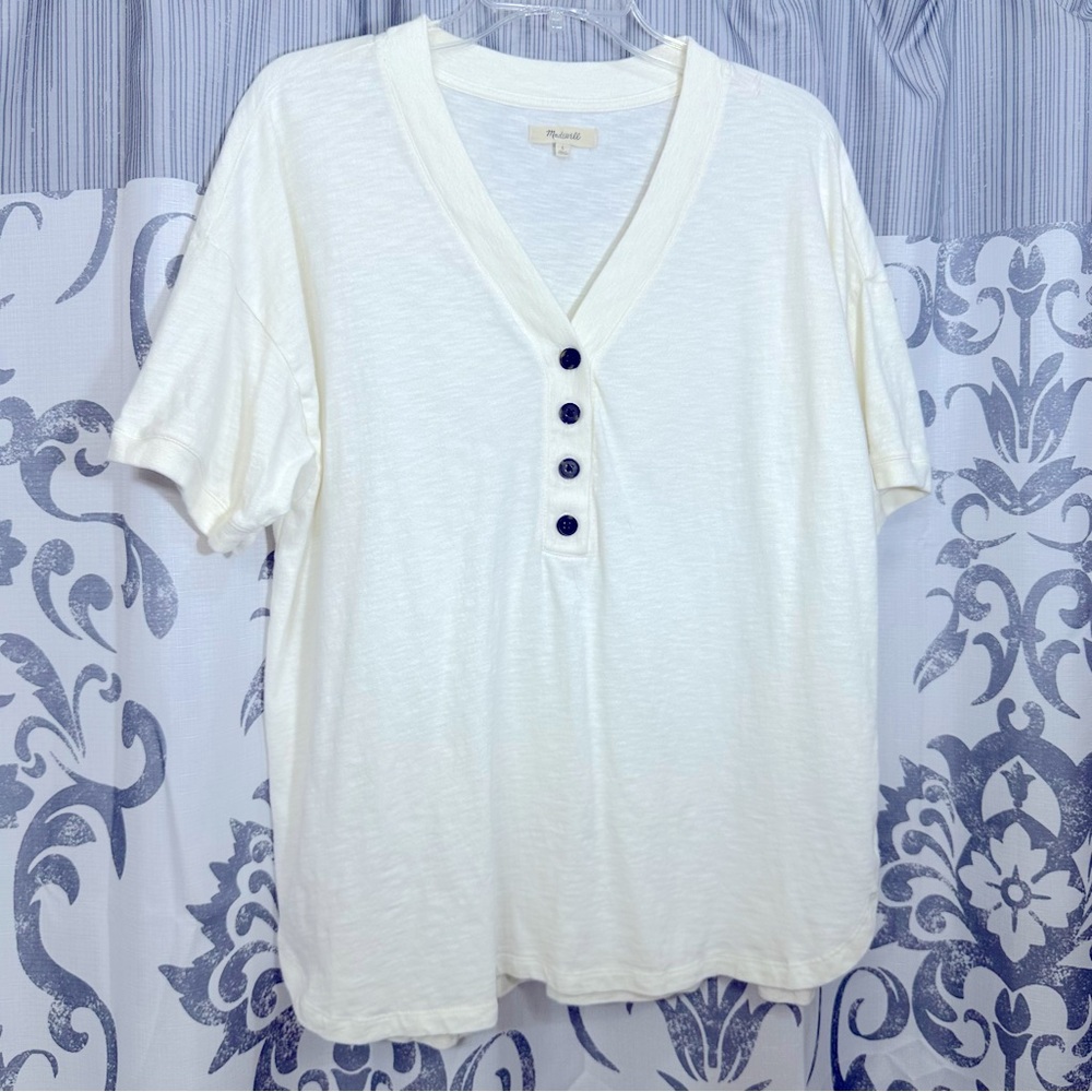 EUC Madewell Off-White‎ Knit Top Size L